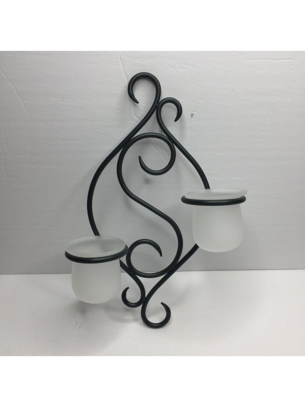 Partylite Scroll 13" Wrought Iron Wall Sconce P0121 Votive Candle Display Accent